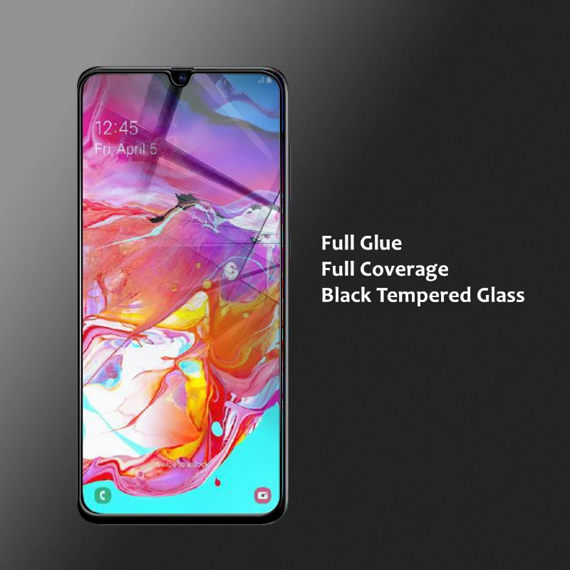 Защитное стекло в полном покрытии с клеевым слоем для Samsung Galaxy A10, 2шт. SM-A105F/DS A105F Телефонная пленка.