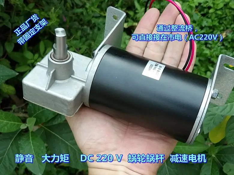 Бесшумный мотор редуктор с высоким крутящим моментом 220 В постоянного тока