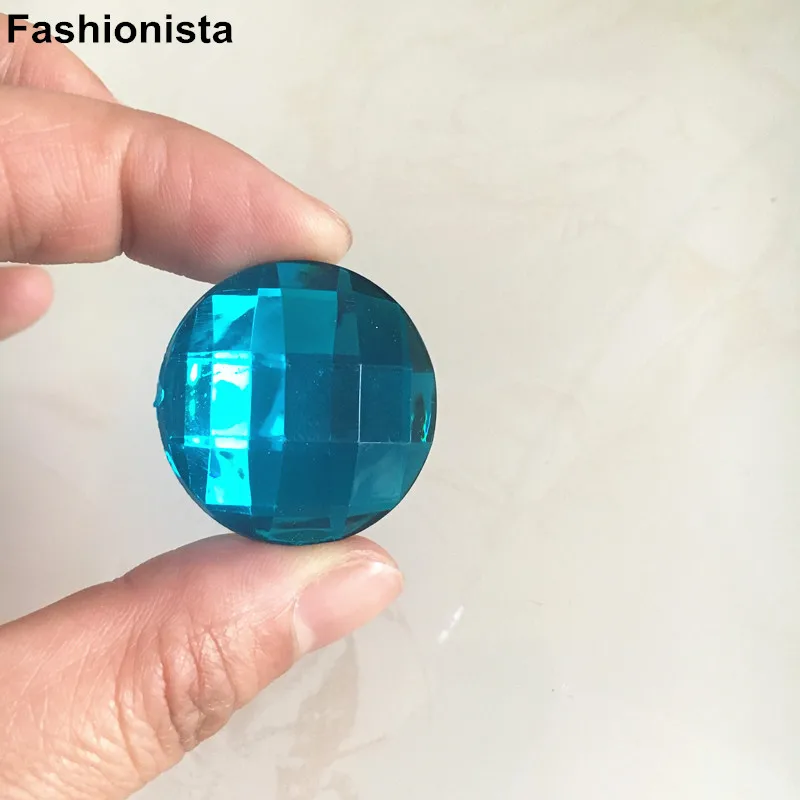 50 pcs Large Size 30mm Acrylic Rhinestone Round Flat Back Faceted Cabochon Crystal For Crafts Various Colors-WW | Украшения и