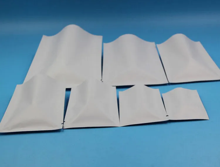 Leotrust 200 шт. маленькие матовые белые сумки из алюминиевой фольги с открытым верхом