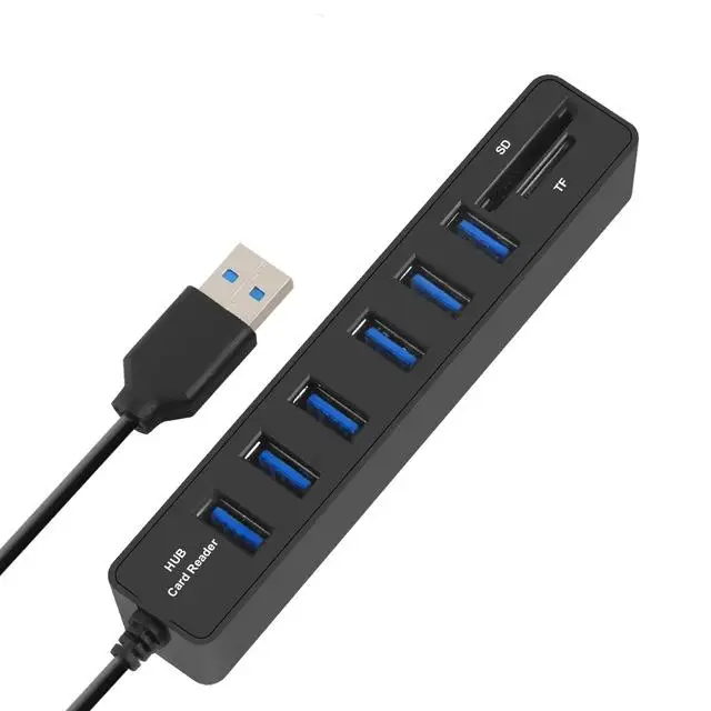 EastVita 6-портовый USB 2,0 концентратор данных 2 в 1 SD/TF Мульти USB комбинированный с 3 футовым кабелем для Mac, ПК, USB флеш-накопителей и других устройств r20