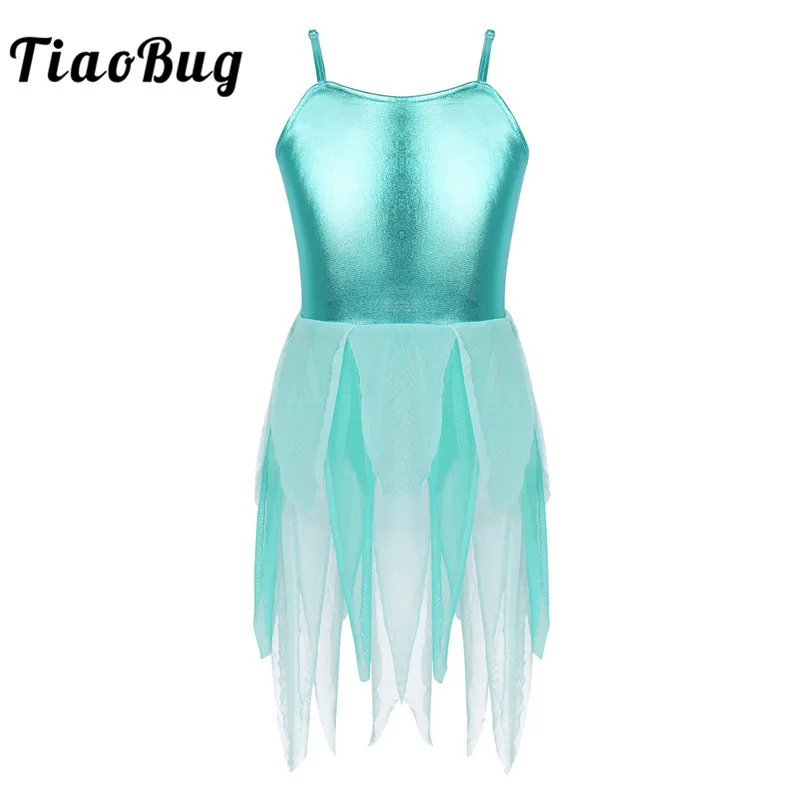 

TiaoBug Kids Teens Adjustable Straps Tulle Tutu Ballet Dress Gymnastics Leotard Child Girls Contemporary Lyrical Dance Costumes