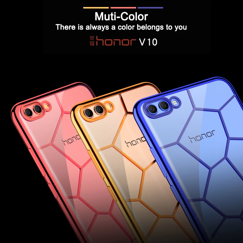 Роскошный чехол с покрытием для Honor V10 Мягкий Силиконовый противоударный