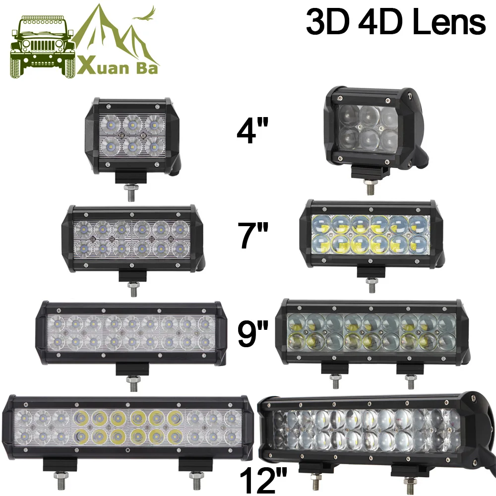 4 &quot18 Вт 7&quot 36 9 &quot12 дюймов 72 светодио дный Offroad свет бар для авто 12 В 24 ATV УАЗ 4x4