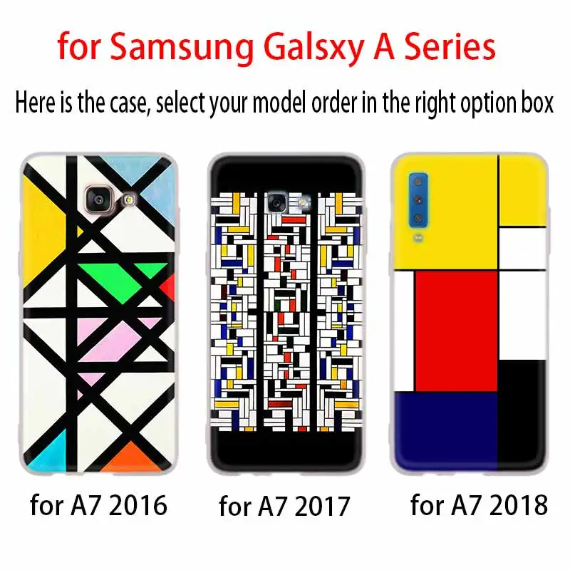 Mondrian художественный чехол для Samsung Галактики A12/A20/A51/A70/A20s/A21s/A32/A50/A50s/A42/A52/A72 5G A8 A7 A6