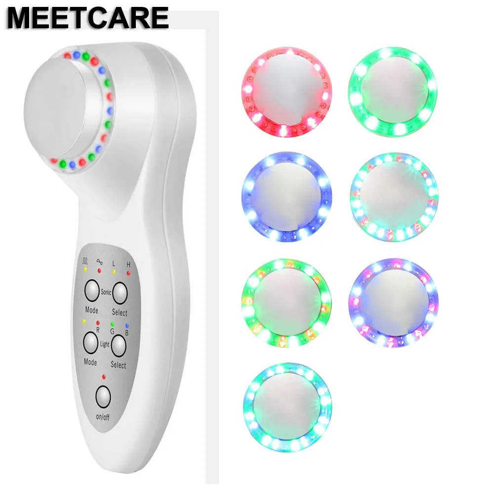 7 светодиодный светильник Ультра звуковой фотон массажер для похудения