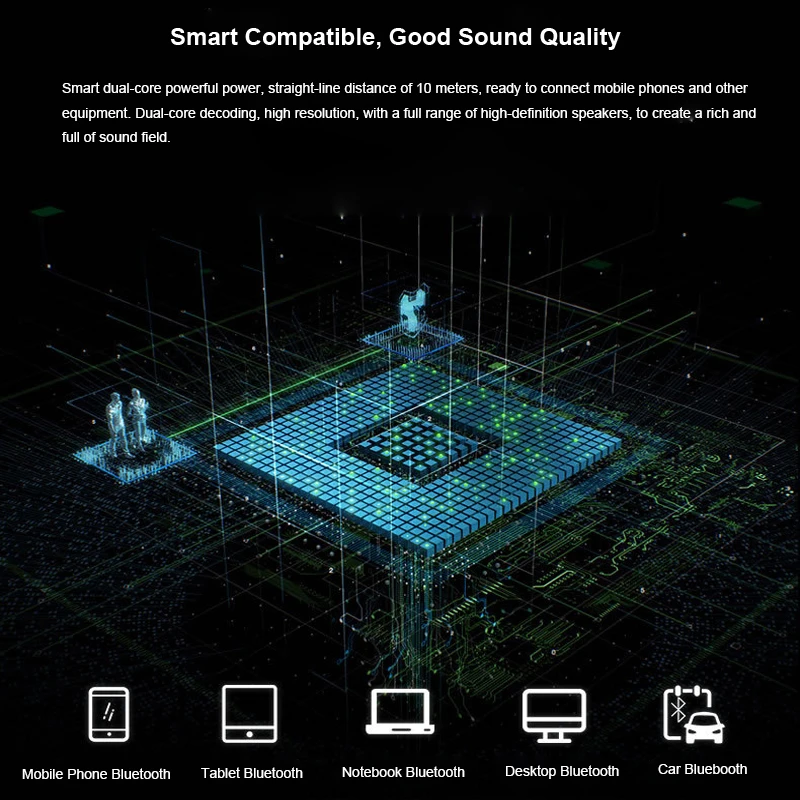 HLTON металлический Bluetooth беспроводной динамик двойной будильник температура