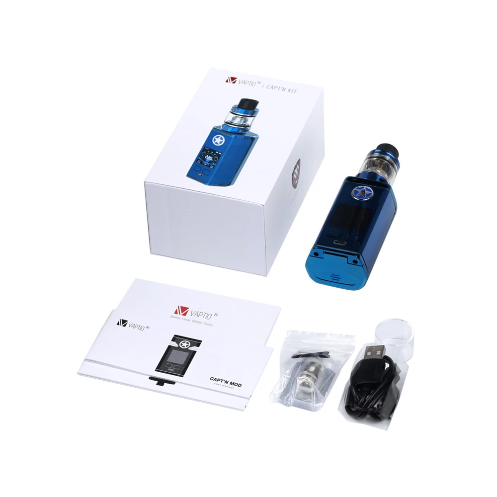 Набор для вейпа Vaptio capn TC 220 Вт с баком парагона 8 мл/2 мл 4 3-дюймовым TFT-экраном 1 3 s |