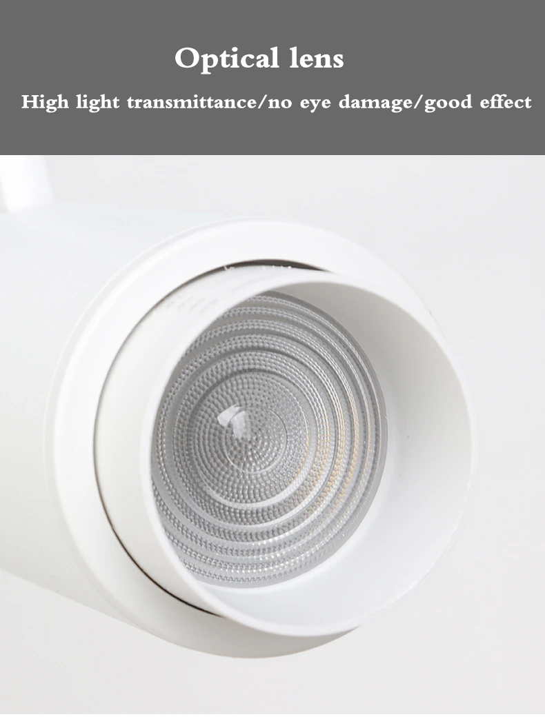 Зум светодиодный трековый светильник 10w / 20w / 30w коммерческий бытовой регулируемый фокус концентрирующий астигматизм CO
