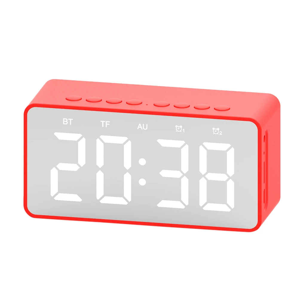 BT506 Wireless LED Display Mini Mirror Screen Alarm Clock Bluetooth Speaker Gift hot
