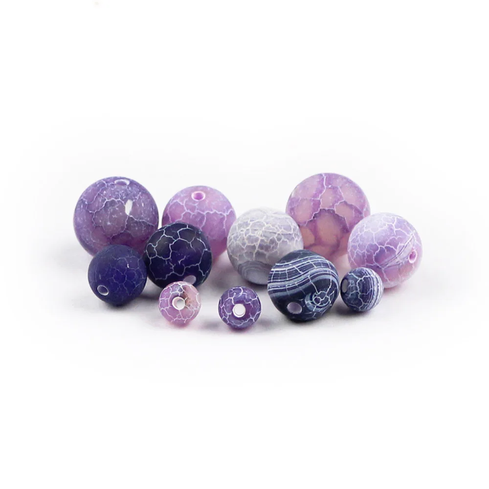 

WLYeeS Natural Stone Purple Weathered carnelian beads 6 8 10 12mm Religious Round Frosted Loose Bead Jewelry Bracelet Making DIY