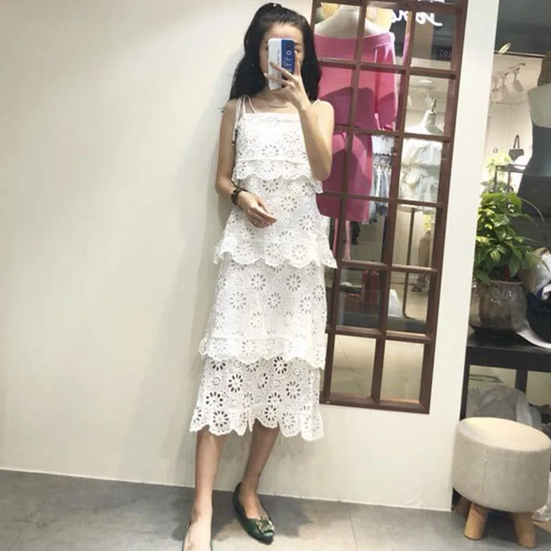 Лето ремень белый оборками платье выдалбливают платья с бахромой для женщин