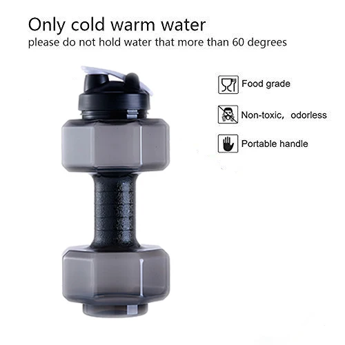 2 5 л (85 унций) бутылка для воды в форме гантели большой емкости BPA бесплатно флип