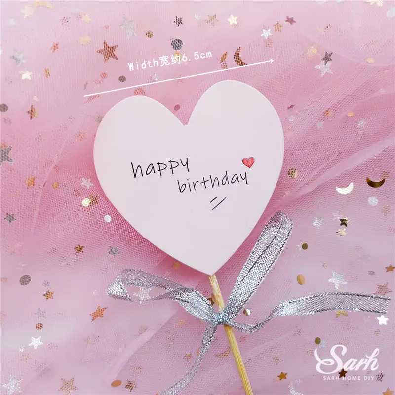 2pc bow birthday Ins сердце принцесса украшение розовый бант Корона Топпер для торта «С Днем Рождения» для детского дня вечерние свадебные выпечки сладкий подарок - Цвет: 2pc bow birthday
