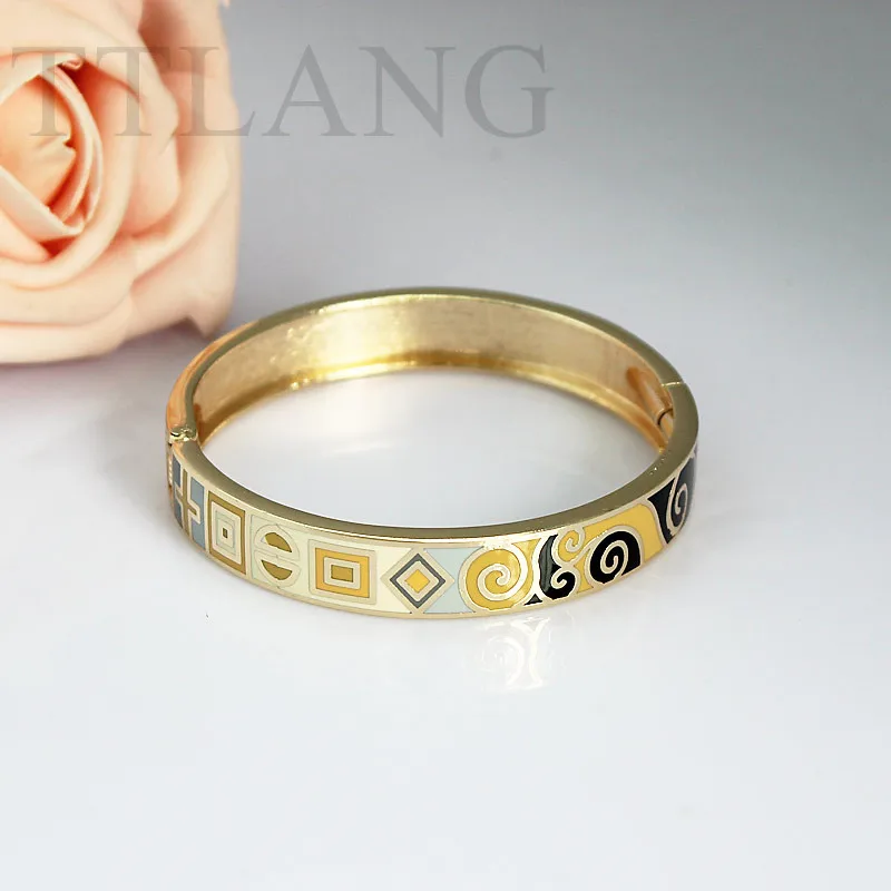 1 2 см ширина кофе и черный символ дизайн сплав эмаль ювелирные изделия браслет |