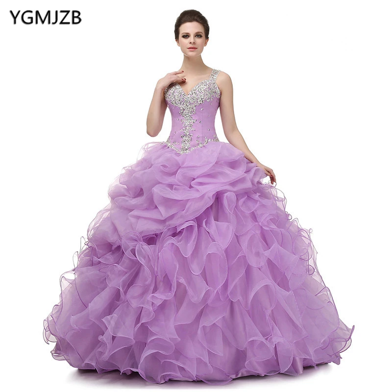 Женское бальное платье с открытой спиной лавандовое для девушек 15 лет|vestidos de anos|15