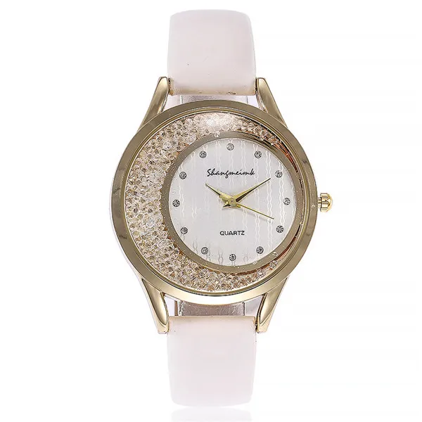 Relogio feminino часы женские новые модные кожаные алмазные часы женские наручные часы из нержавеющей стали с кристаллами роскошные часы горячая Распродажа P40 - Цвет: White watch