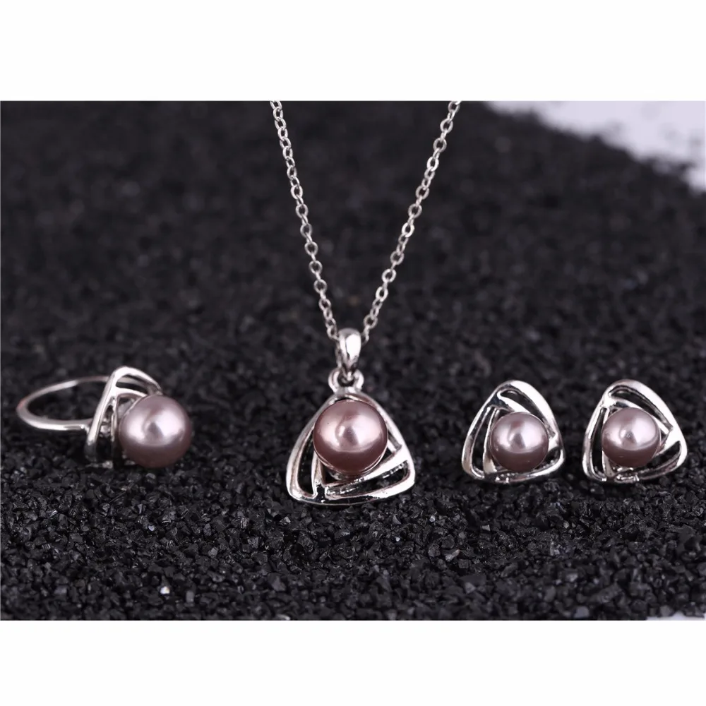 Женский ювелирный комплект из колье и серёг с искусственным жемчугом|necklace earrings