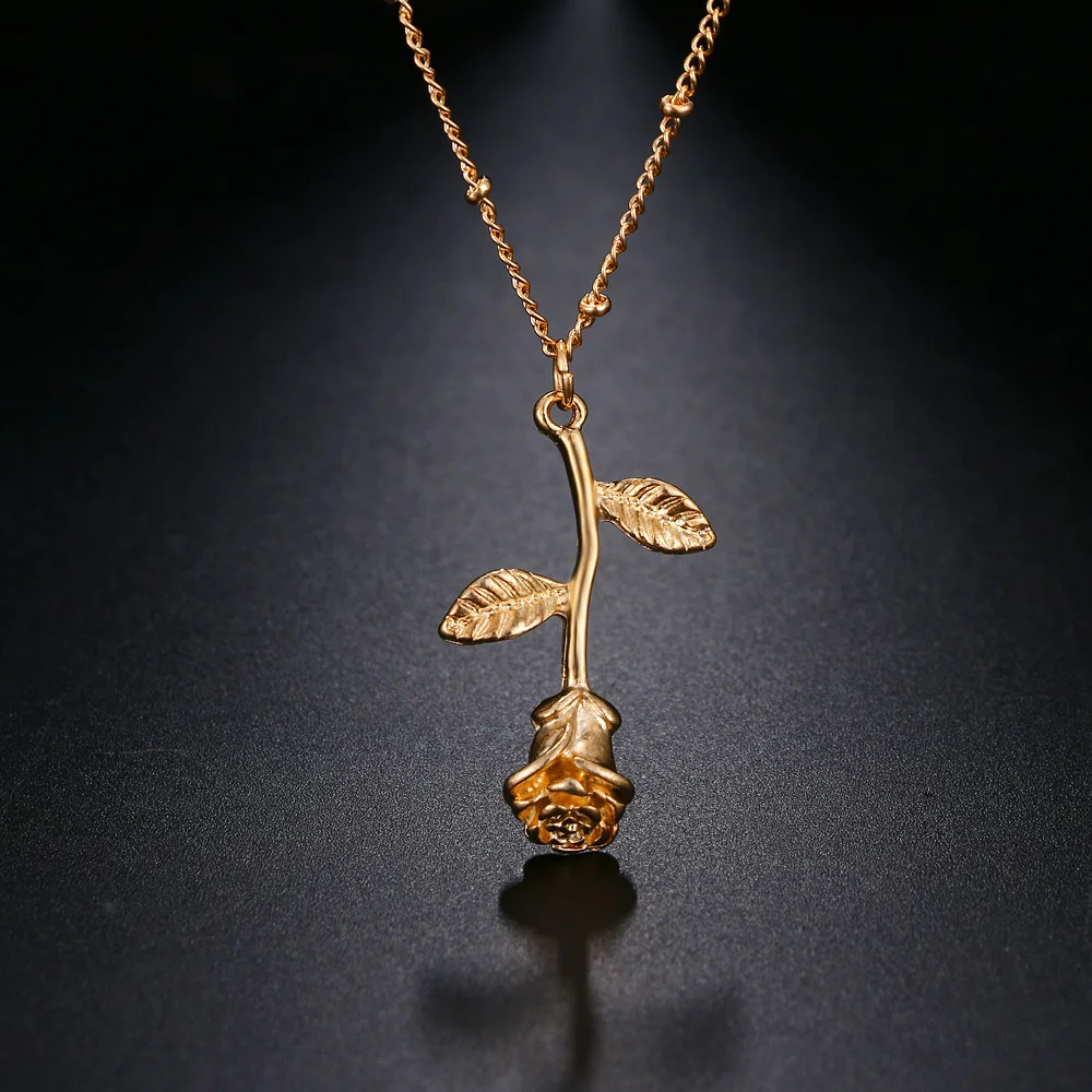 Модное ожерелье ювелирное изделие колье Золотая Роза массивное Женская