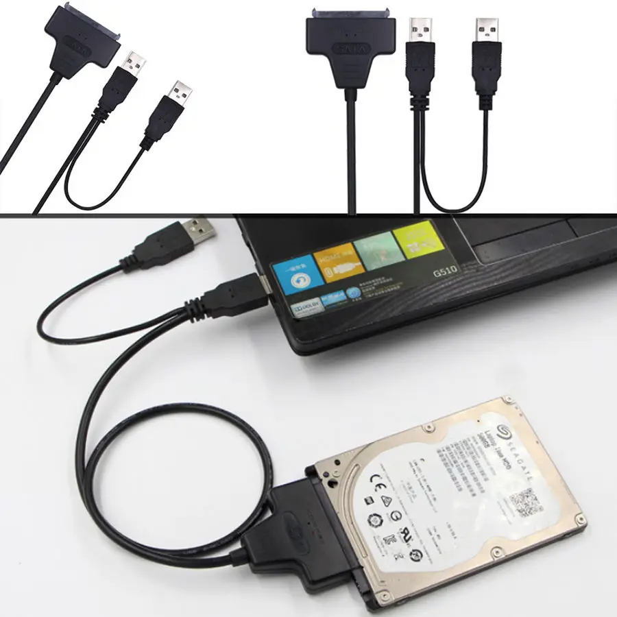 Kphrtek 1 шт. USB 2 0 к SATA 22 контактный 5 дюймовый жесткий диск HDD адаптер кабель 50 см SSD
