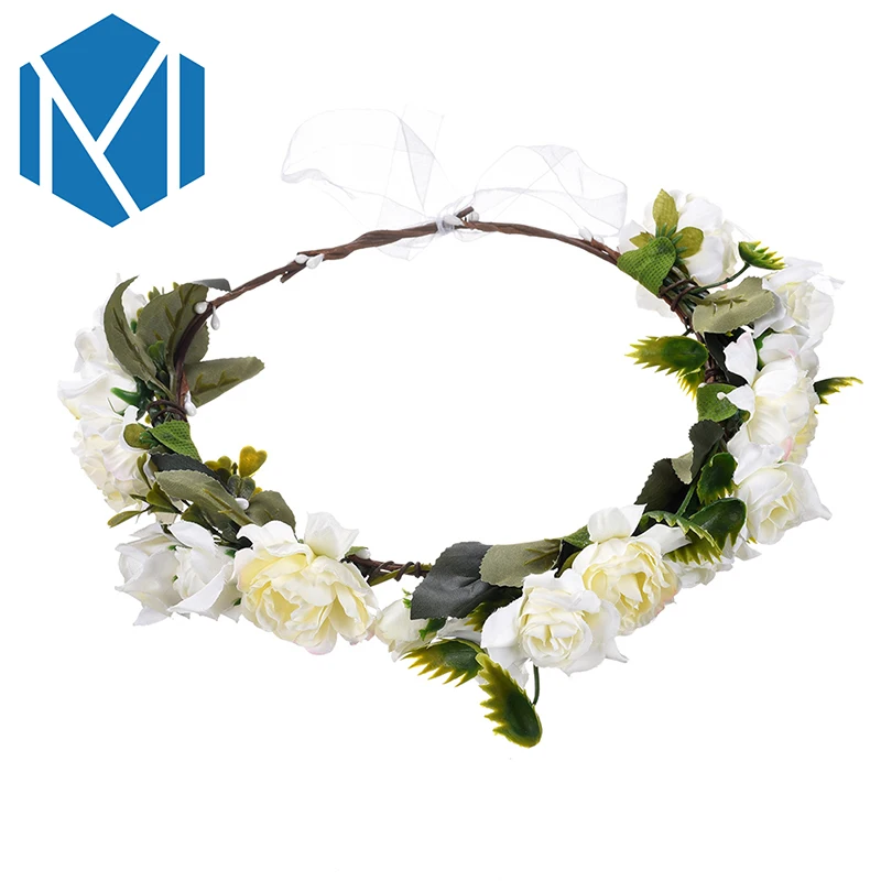 M MISM/Новый дизайн повязка на голову с розами для девочек лента в форме листьев