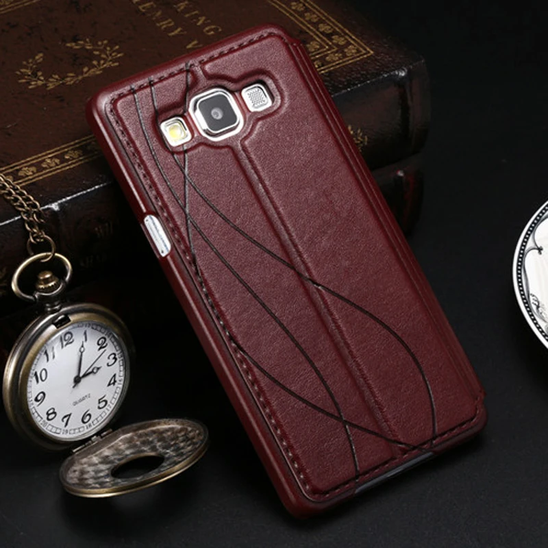 Флип кейс с окошком для Samsung Galaxy A3 A5 J5 2015 2016 J3 Роскошный чехол телефона|case for samsung