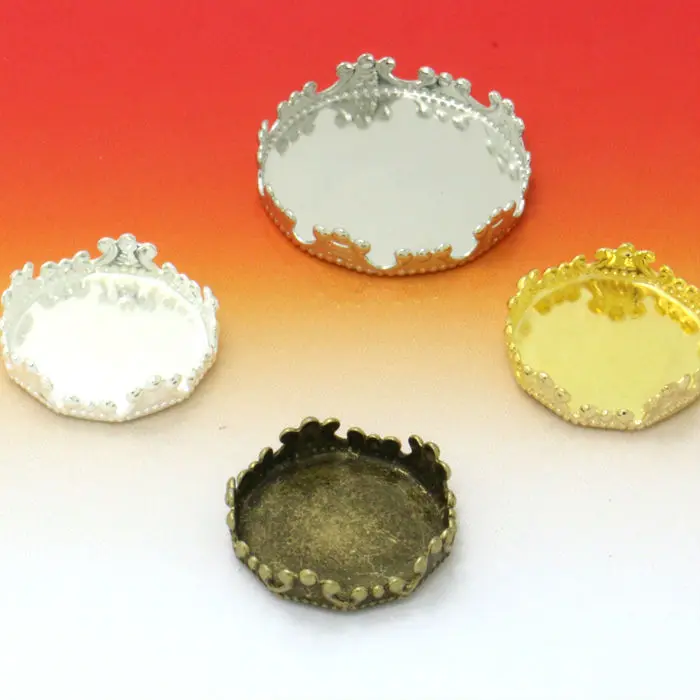 10 шт. подходит для 20 мм Корона паста пустая основа ювелирных изделий поднос камео