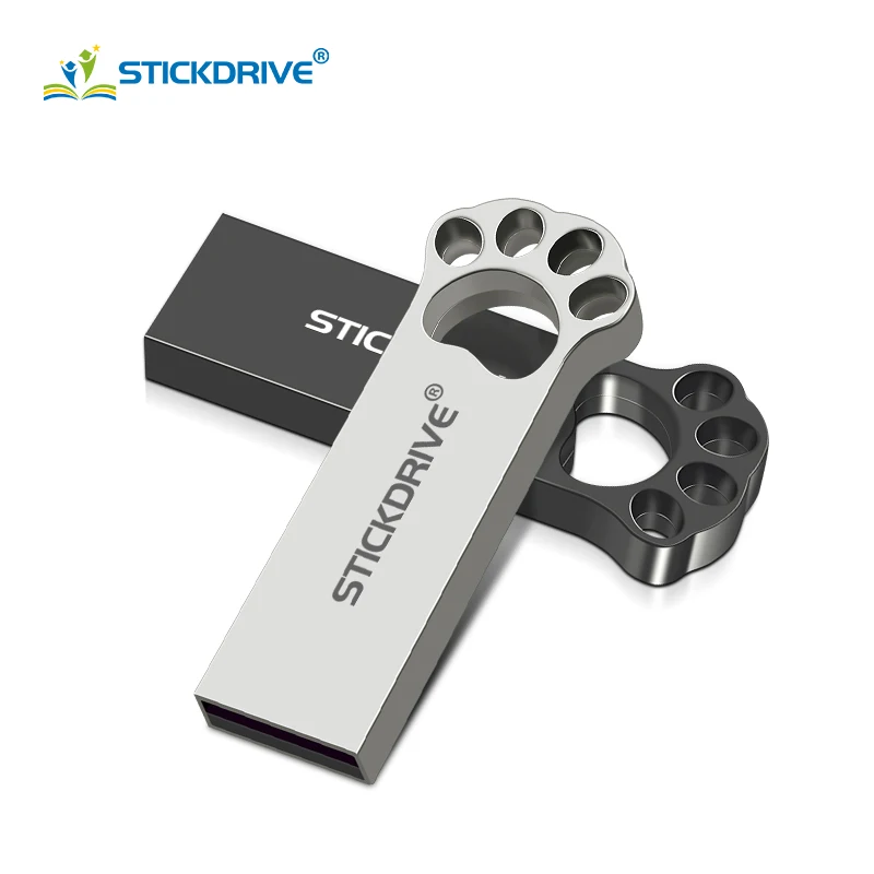 Два цвета собачья лапа USB флеш-накопитель металлический USB 2,0 флеш-накопитель 16 ГБ 32 ГБ 64 ГБ 128 ГБ USB флеш-накопитель память U диск водонепроницаемый