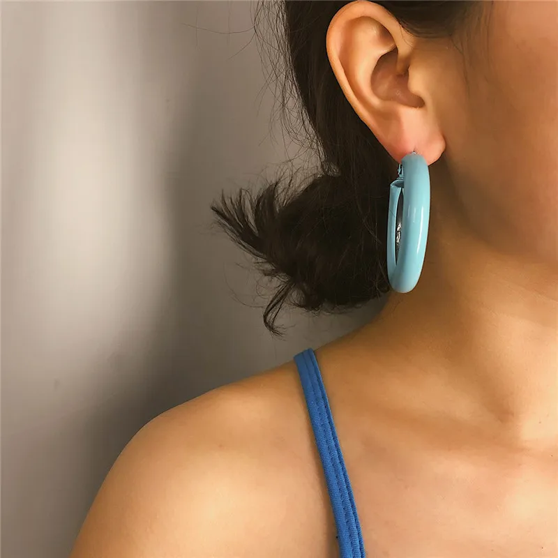 1 Пара простых ярких цветов круглые серьги для женщин и девушек индивидуальные