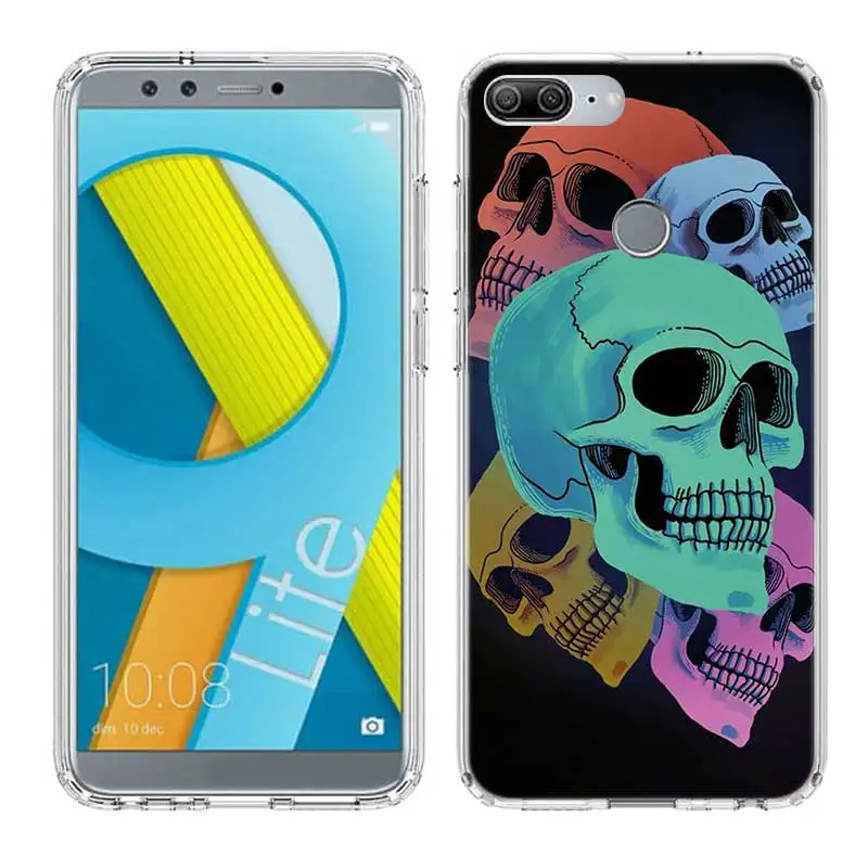 Neon Skull Soft TPU Print Hull Case For Huawei Honor 8X MAX 8 9 10 lite 7 7X 6X V9 Play V20 Frosted Fundas Cover |