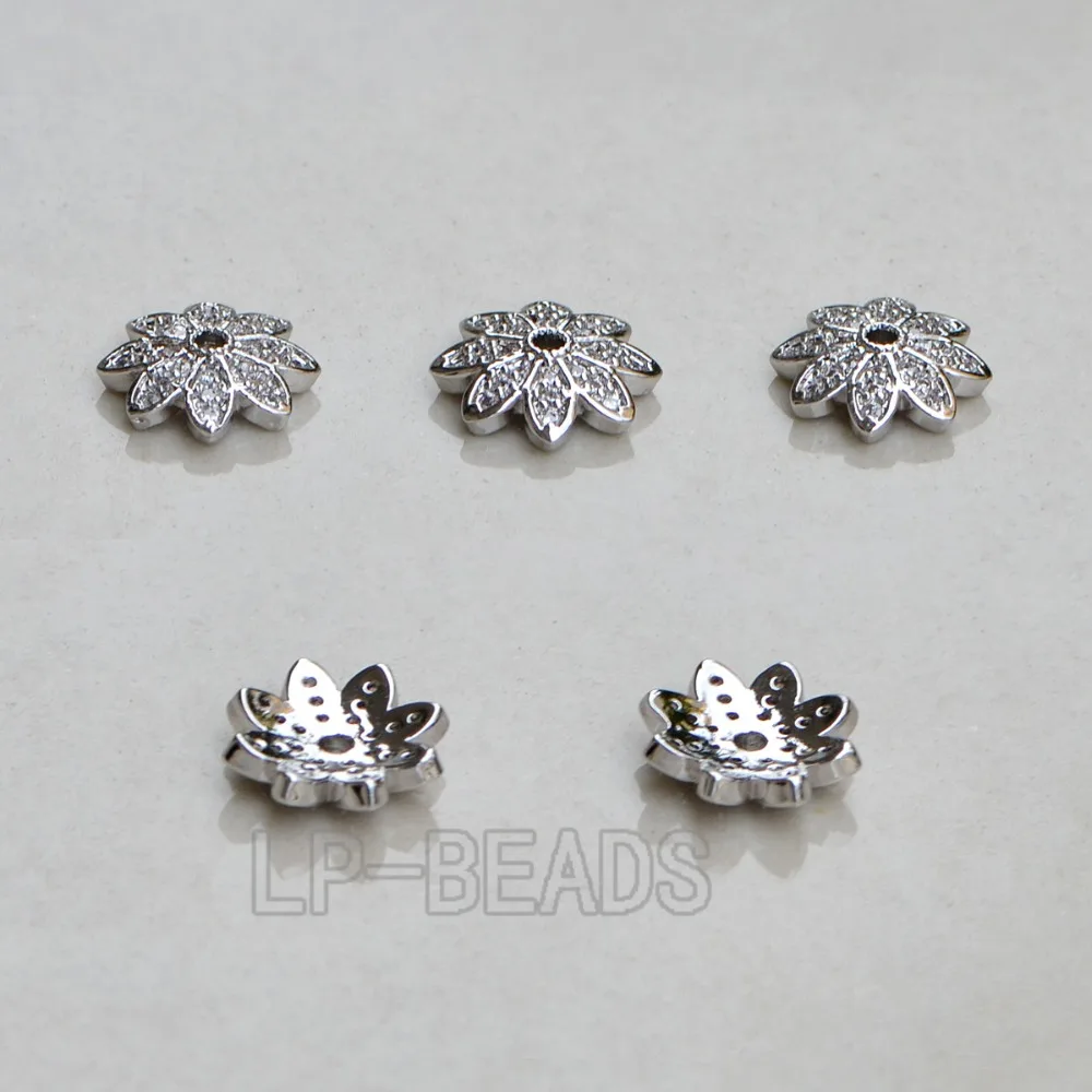 10 шт./лот модный прозрачный цветок из циркония 3x10 мм шапочка бисера микрозакрепка