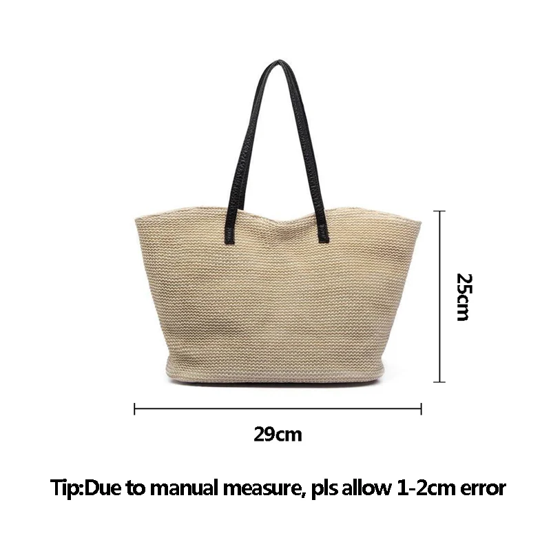 

Hot Women Summer Beach Handbag INS Popular Female Travel Straw Bags Fashion Ladies Shoulder Bag Large Shopping Woven Tote SS3338