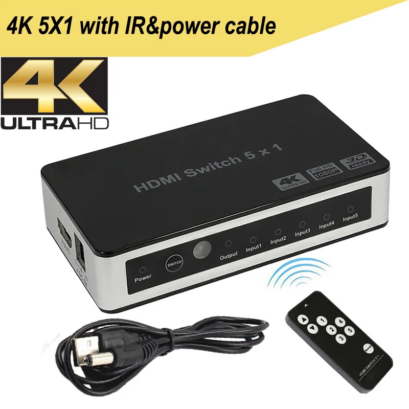 4K HDMI переключатель 3X1 5X1 коммутатор 1080P для DVD STB HDTV PS4 DVD PC ноутбука