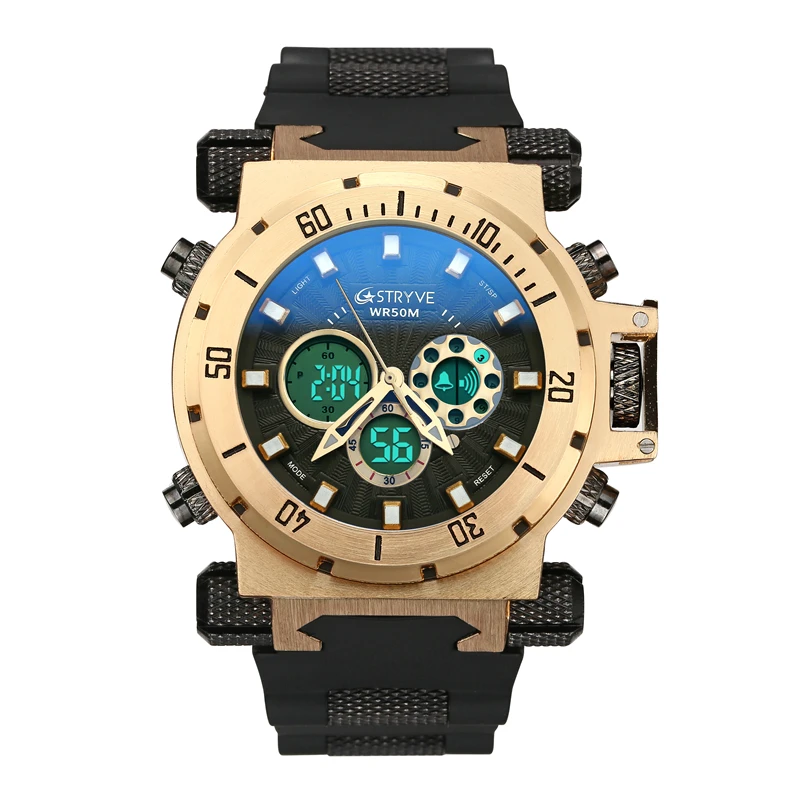 Fashion Men Military Sport Watches Mens LED Digital Waterproof Quartz Watch Male Big Dial Dual Display Clock Relogio Masculino