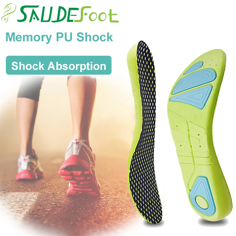 Sneaker Sports Shoe Insoles Gel PU Shoes Pad for Flat Feet Thickening Shock Absorption with Arch Orthopedic Design Insole | Обувь