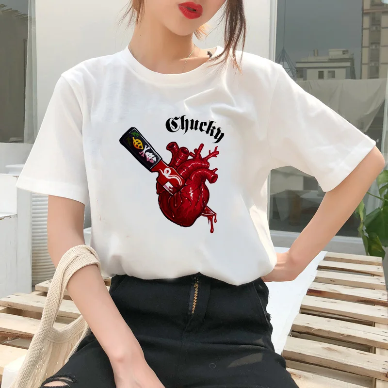 Chucky футболка ужас женский топ уличная футболка ulzzang Футболка Модные женские рубашки femme Футболка Одежда - Цвет: 3845