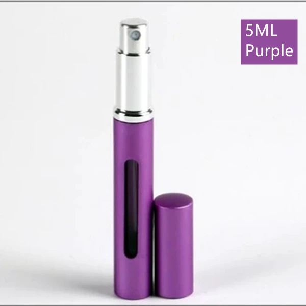 purple 1 шт 5 мл многоразове Атомайзеры Духи форсунки Бутылка Путешествия Портативный парфюмерные флаконы с распылителем ароматизатор случае пустые косметические контейнеры - Цвет: purple
