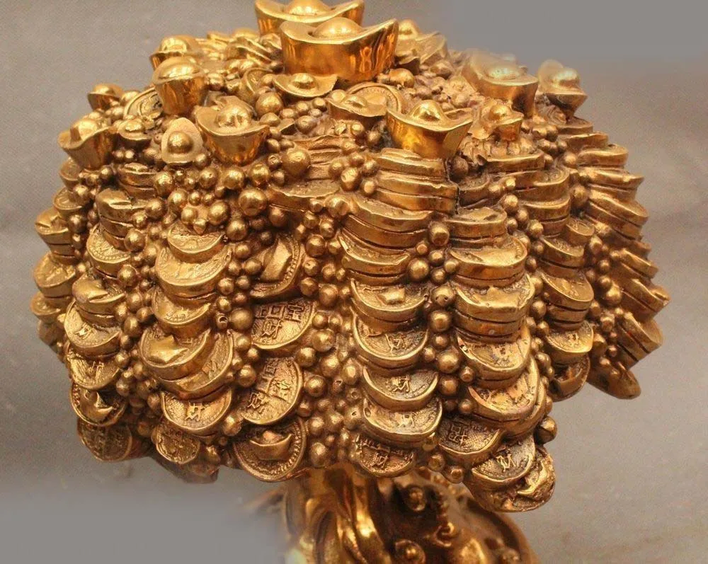 10 &quotКитайский фэн-шуй медная статуя Юань-Бао скульптура DSD66 | Дом и сад