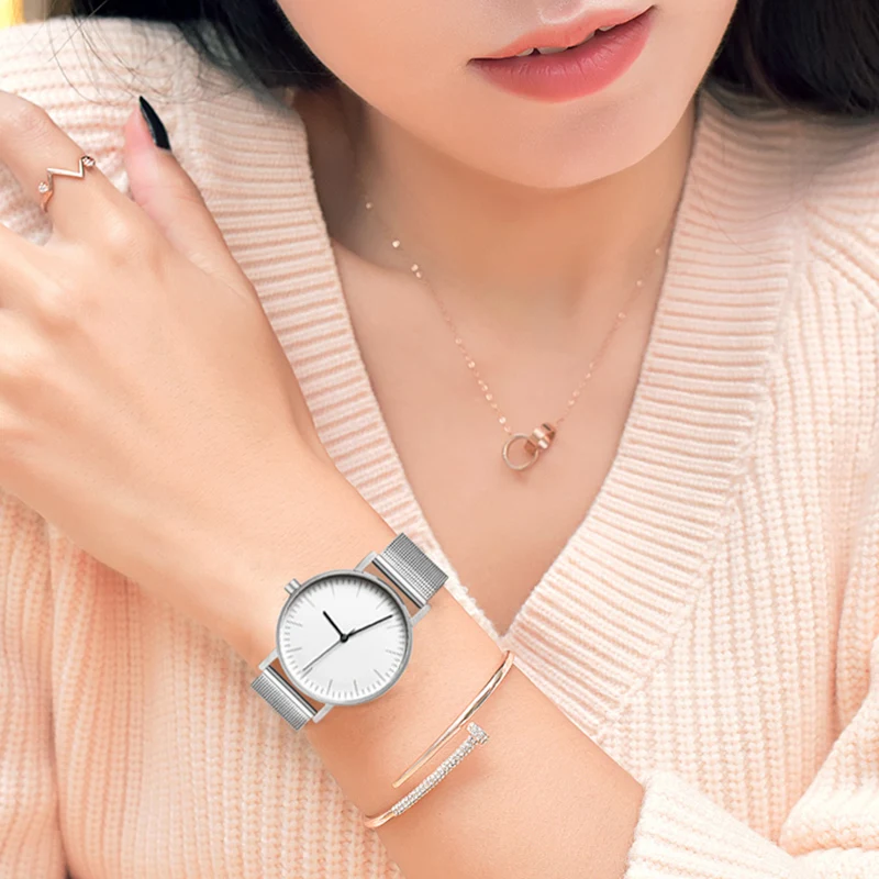 AIDIS Bauhaus минималистичный стиль кожаные часы Swiss Rhonda 763 движение Минимальный 36 мм нержавеющая сталь Meshbelt пара часов