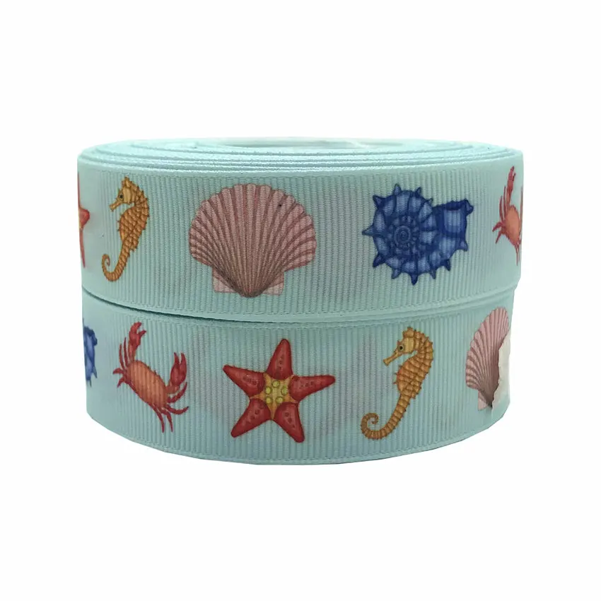 Ленты для рукоделия 22 мм 10 ярдов с морскими животными звездами коньками | Дом и