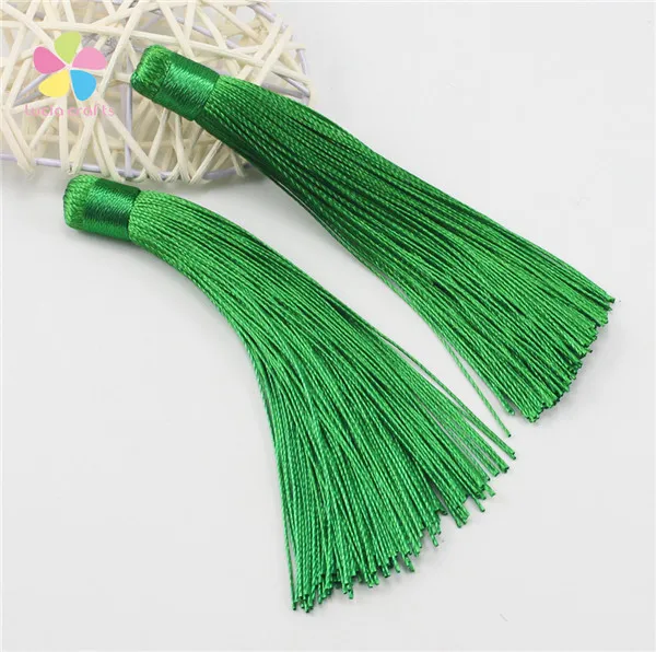 Green 2pcs Lucia crafts 2 шт./лот около 12 см разноцветный вариант кисточкой Серьги Подвески DIY Швейные аксессуары материалы I0201 - Цвет: Green 2pcs