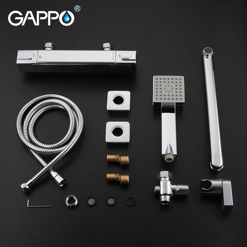

GAPPO Shower Faucet chrome bathroom shower wall mounted thermostat bathtub faucets brass bath taps shower mixer griferia