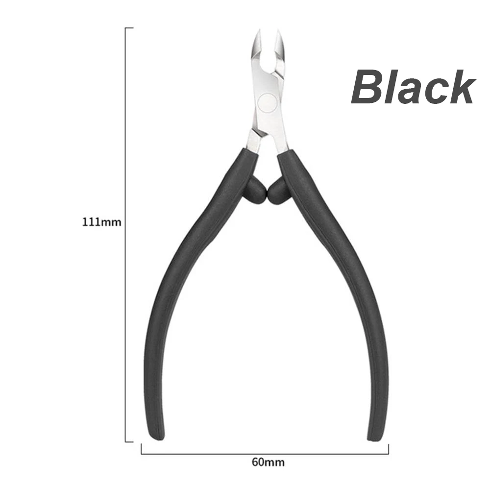 Black 1 Профессиональные щипцы для кутикулы на пальцах рук и ног из нержавеющей стали, машинка для стрижки ногтей, триммер, плоскогубцы, ножницы, инструмент для маникюра - Цвет: Black 1