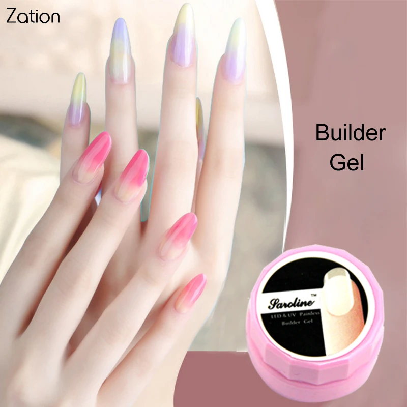 Строительный УФ гель Zation бесцветный для ногтей лак Маникюрные кончики