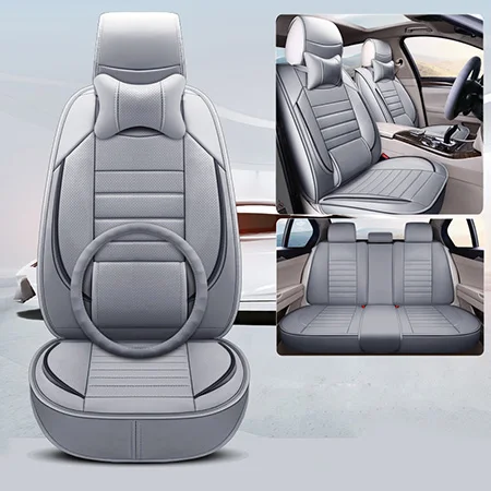 Gray Deluxe High quality leather universal Car seat covers For Nissan Qashqai Note Murano March Teana Tiida Almera X-trai auto accessories - Название цвета: Gray Deluxe