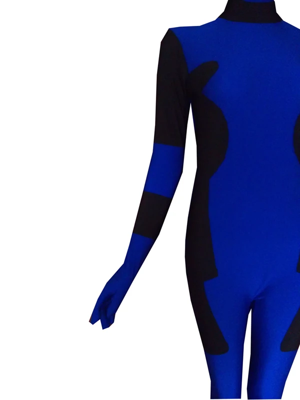 Blue and Black Deadpool Costume Cosplay Lycra Spandex Zentai Catsuit for Halloween Custom Made | Тематическая одежда и