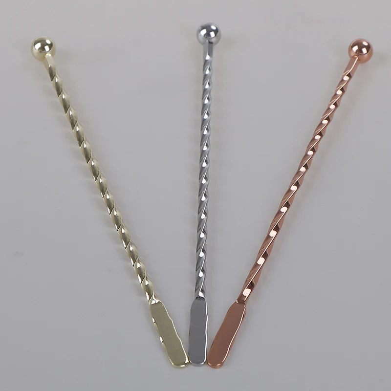 3Colors Stainless Steel Ball Frosted Bar Spoon Swirl Marks Drink Mixing Spoons Cocktail Stirrer Bartender Tools | Дом и сад