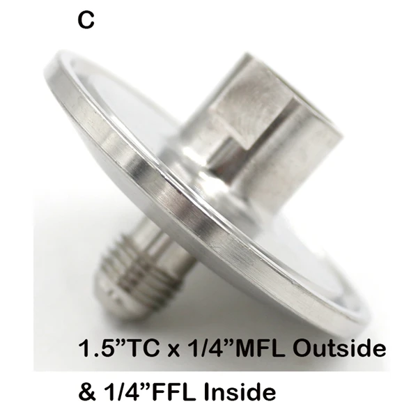 C 1," Tri Clamp X 1/4" осветительные фитинги санитарные 304 из нержавеющей пивной арматуры для домашнего пивоварения - Цвет: C