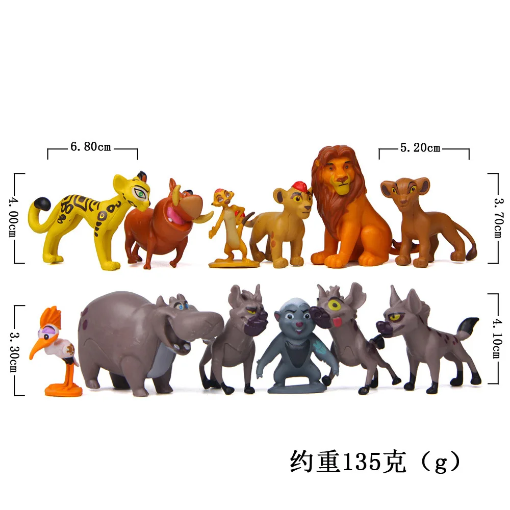 12 шт./компл. мультфильм Король Лев Simba Nala Timon Action фигуры игрушки ПВХ фигурки модели