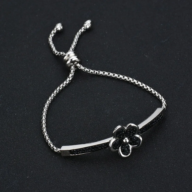 Браслет-цепочка женский из нержавеющей стали с кристаллами и камнями | Украшения